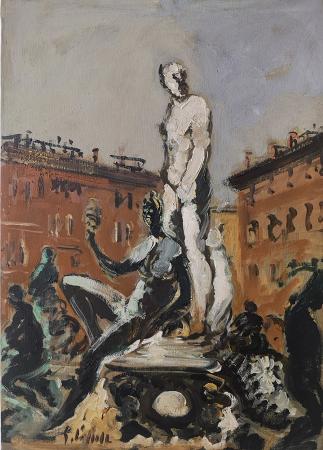 Art work by Emanuele Cappello Statua di Nettuno - oil canvas 